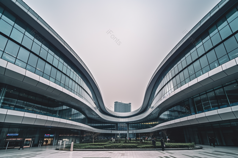 广场现代城市都市实拍流线型艺术高楼玻璃幕墙摄影,高清,摄影图,摄影图片,图片大全,摄影图免费下载